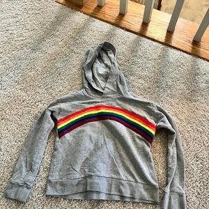crew cutsgray rainbow pull over hoodie